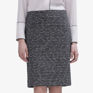 MM Lafleur Black and White Striped Pencil Skirt